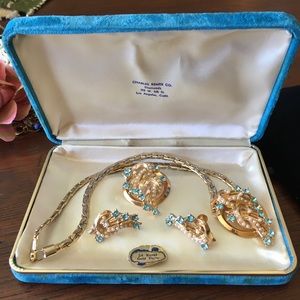 Vintage Oleg Cassini Pearl and Rhinestone Set